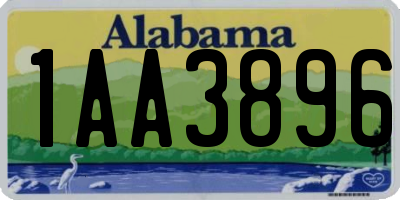 AL license plate 1AA3896