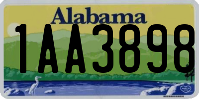 AL license plate 1AA3898