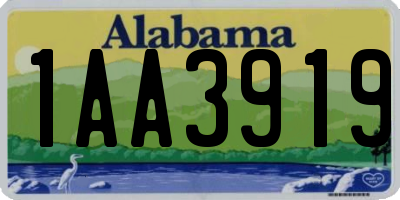 AL license plate 1AA3919