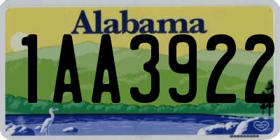 AL license plate 1AA3922