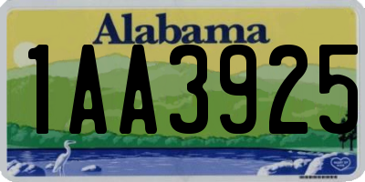 AL license plate 1AA3925