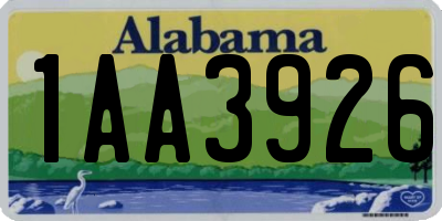 AL license plate 1AA3926
