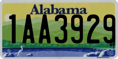 AL license plate 1AA3929