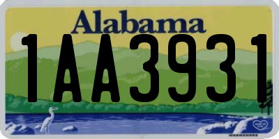 AL license plate 1AA3931