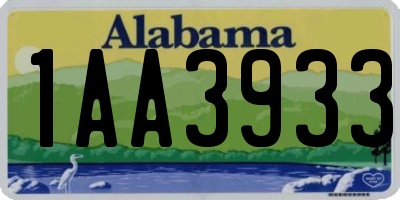 AL license plate 1AA3933