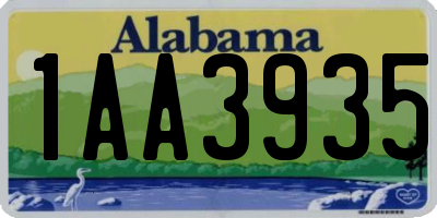 AL license plate 1AA3935