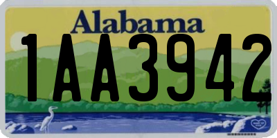 AL license plate 1AA3942