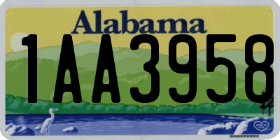 AL license plate 1AA3958