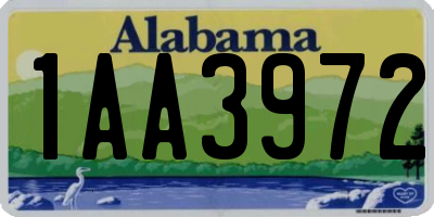 AL license plate 1AA3972