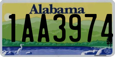 AL license plate 1AA3974
