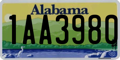 AL license plate 1AA3980