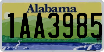 AL license plate 1AA3985