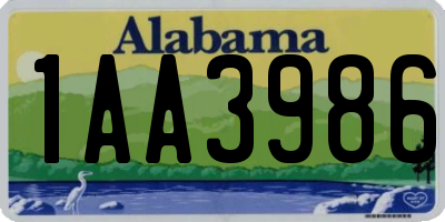 AL license plate 1AA3986