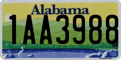 AL license plate 1AA3988