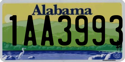 AL license plate 1AA3993