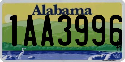 AL license plate 1AA3996