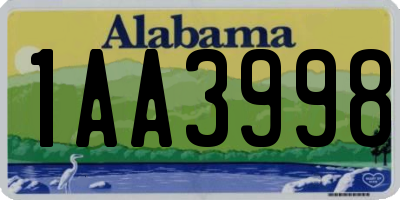 AL license plate 1AA3998