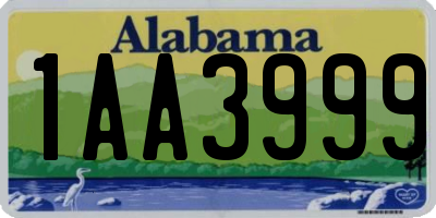 AL license plate 1AA3999