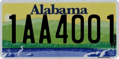 AL license plate 1AA4001