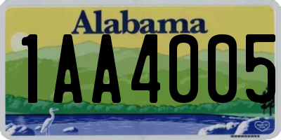 AL license plate 1AA4005