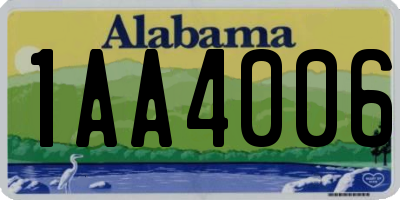 AL license plate 1AA4006
