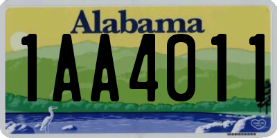 AL license plate 1AA4011