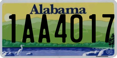 AL license plate 1AA4017