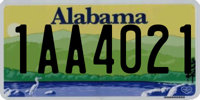 AL license plate 1AA4021