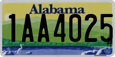 AL license plate 1AA4025