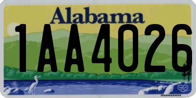 AL license plate 1AA4026