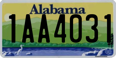 AL license plate 1AA4031