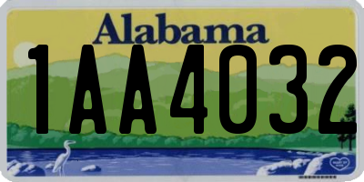 AL license plate 1AA4032