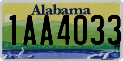 AL license plate 1AA4033