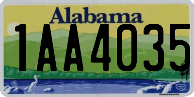 AL license plate 1AA4035