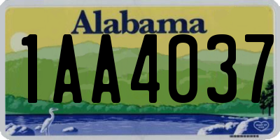 AL license plate 1AA4037
