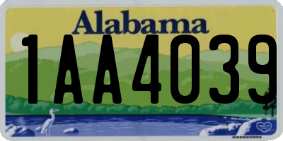 AL license plate 1AA4039