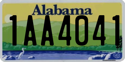 AL license plate 1AA4041