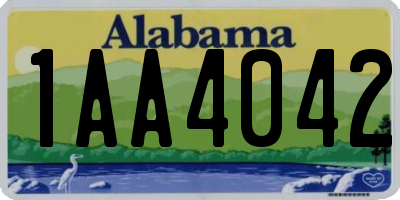 AL license plate 1AA4042