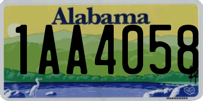 AL license plate 1AA4058