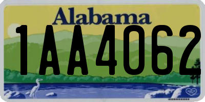 AL license plate 1AA4062