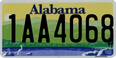 AL license plate 1AA4068