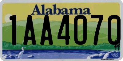 AL license plate 1AA4070