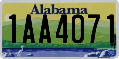 AL license plate 1AA4071