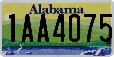 AL license plate 1AA4075