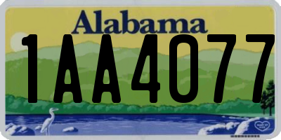 AL license plate 1AA4077