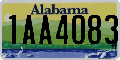 AL license plate 1AA4083