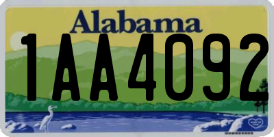 AL license plate 1AA4092