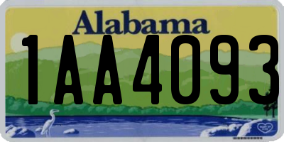 AL license plate 1AA4093