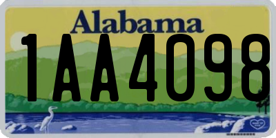 AL license plate 1AA4098