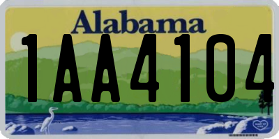AL license plate 1AA4104